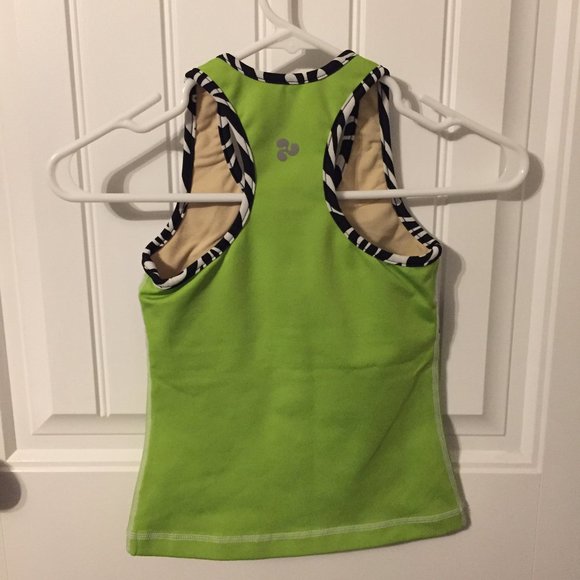 Triple Flip White/Lime Green Zebra Tank Top Size 3 - Picture 2 of 3